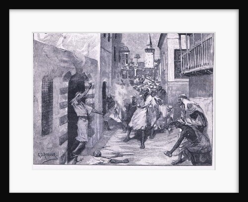 Demonstrations against Christians in Damascus 1860 AD by George Denholm Armour