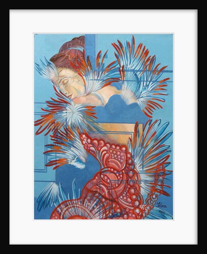 Red Dress and Chickadees, 2015 by Irina Corduban