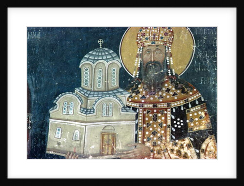 King Stephen Uros II Milutin by Serbian School