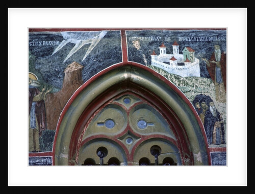 Gothic window and the life of St Pachomius by Romanian School