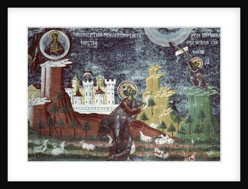 Moses on the Mount, south wall of the church, c.1601 by Romanian School