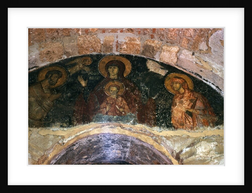 Mother of God, narthex wall painting, Afendiko church, Brontochion Monastery by Greek School