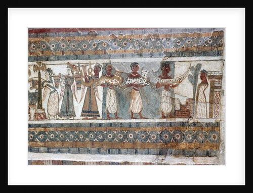 Detail, fresco on sarcophagus from Hagia Triada by Minoan Minoan