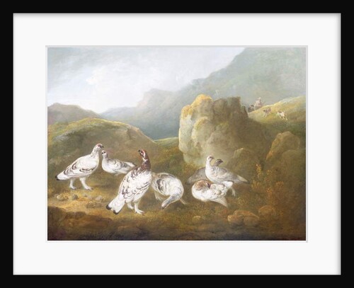 Ptarmigan in a Mountainous Landscape with Sportsmen and Dogs Beyond by Philip Reinagle