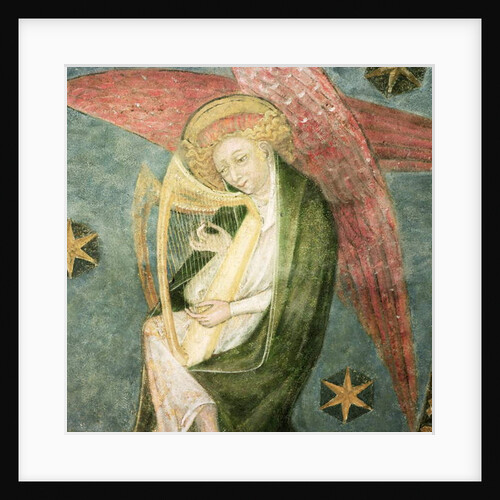 Angel musician playing a harp by French School