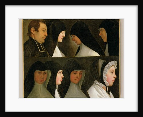 Study of Nuns, a Novice and an Abbot by German School