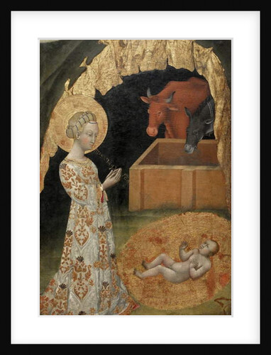 La Nativity, Saint Victtorino, Saint Ansano, central detail by Giovanni di Paolo di Grazia