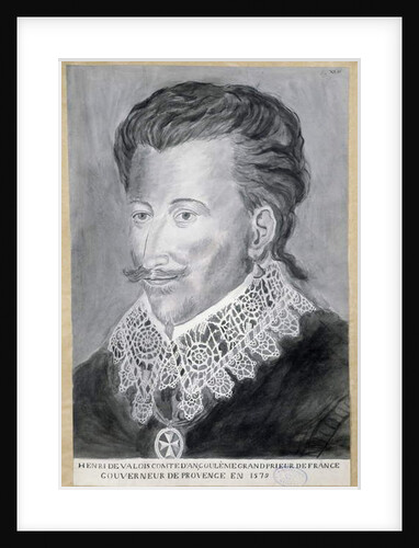 Portrait of Henri de Valois, Count of Angouleme, Grand Prior of France, Governor of Provence in 1579 by French School