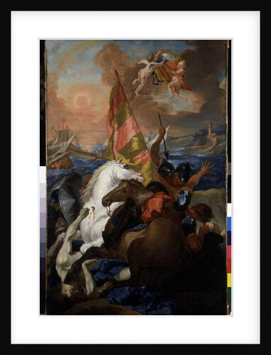 The inhabitants of Aix rescuing Marseille against the Aragonese: The fleet of Alfonso V of Aragon fires and sacked Marseille in 1423 by Michel Francois Dandre-Bardon