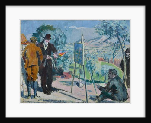 Visiting Cezanne or Cezanne painting in the countryside by Maurice Denis