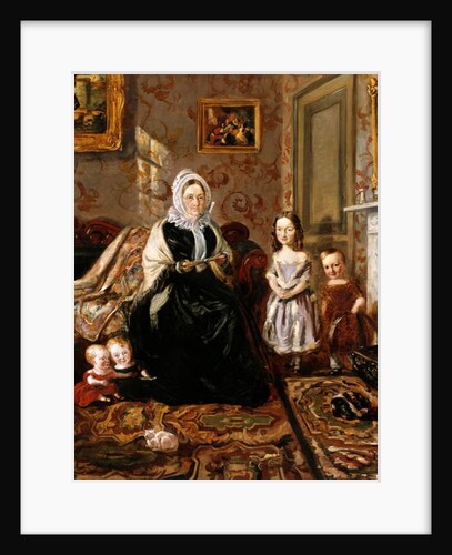 Group portrait of Henry Clark's mother-in-law, Mrs Davies, and four of his children by William Holman Hunt
