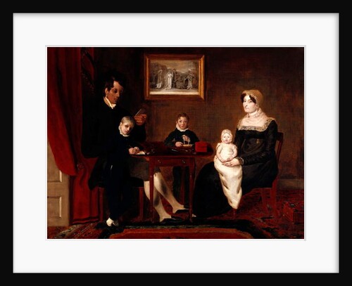 Group portrait of an unidentified family in a domestic interior, c.1815-20 by Unknown Artist