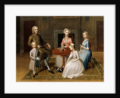 Group portrait, possibly of the Brewster family, in a domestic interior, 1736 by Thomas Bardwell