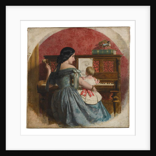 Domestic Interior with a mother and child seated at a piano, c.1860 by Charles West Cope