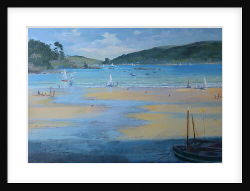 South Sands, blue striped sail by Jennifer Wright