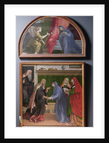The Annunciation and The Visitation, two paintings constituting an altarpiece, 1530-35 by Lorenzo Lotto