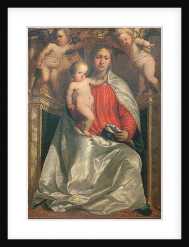 Madonna and Child crowned by two angels, c.1530 by Girolamo Romanino