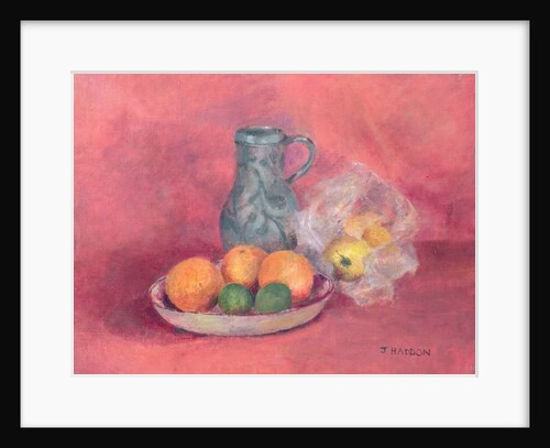 Still life of fruit and jug by Joyce Haddon