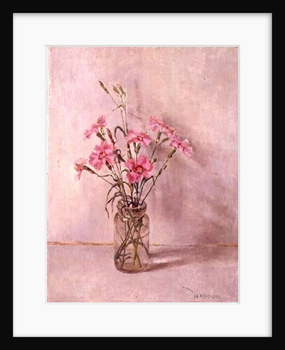 Pinks in a glass jar by Joyce Haddon