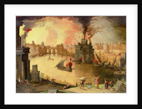 The Burning of Troy by Louis de Caullery