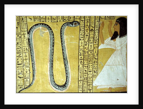 Inherkhau worshipping Sito serpent God of the Underworld by Egyptian 20th Dynasty