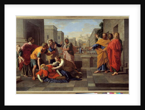 Saphira's death, 17th century by Nicolas Poussin