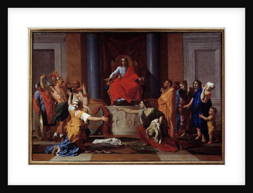 Solomon's Judgment Two women pretend to be the mother of the same child. by Nicolas Poussin