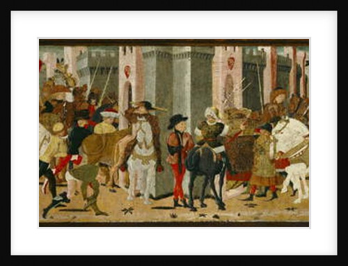 Panel of Cassone: Triumphal Entry of Romulus and Tatius into Rome, 15th century by (15th c.) Giovanni di Ser Giovanni