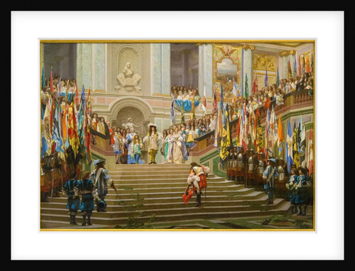 Reception of Louis 2 de Bourbon Conde said the Grand Conde by King Louis 14 a Versailles in 1674, 1878 by Jean Leon Gerome