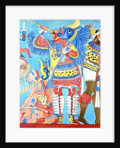 Reproduction of a Mural at Cacaxtla, Mexico by Pre-Columbian Pre-Columbian