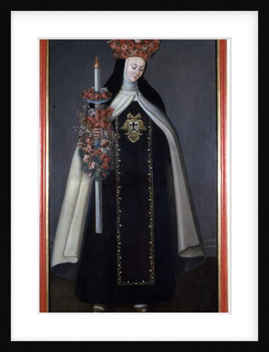 Sister Maria Barbara de St. Joseph crowned with flowers, Convento de las Carmelitas, Puebla, Mexico by Mexican School