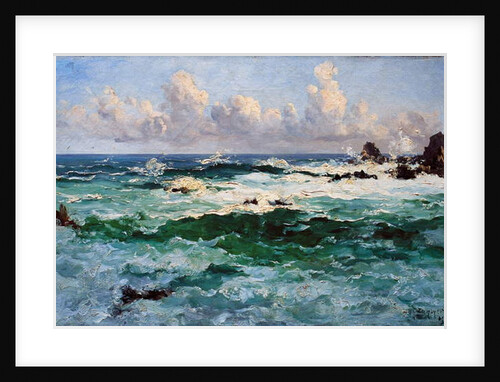 Ouessant, Rising sea between the semaphore and the trumpet, 1885 by Emmanuel Lansyer