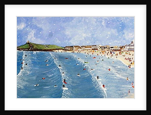 Surfing at Porthmeor by Judy Joel