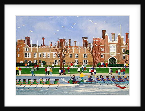 Dragon boat racing at Hampton Court, 1993 by Judy Joel