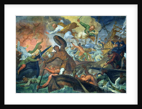 The Miraculous Intervention of SS Peter and Paul in the Battle of Lepanto, 7th October 1571 by Ottaviano Dandini