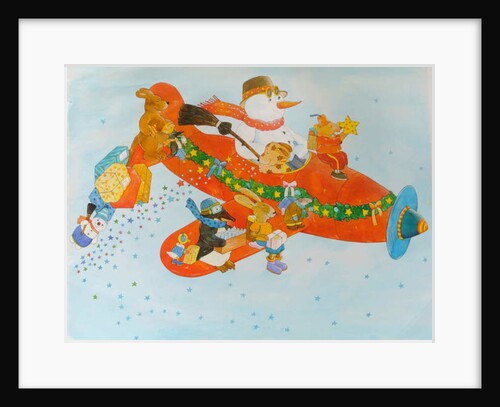 Chistmas Airplane with Snowman by Christian Kaempf