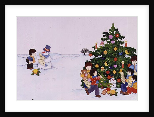 Carol Singers in front of a Christmas Tree by Christian Kaempf
