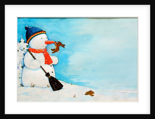Snowman with Little Rabbit, 2012 by Christian Kaempf