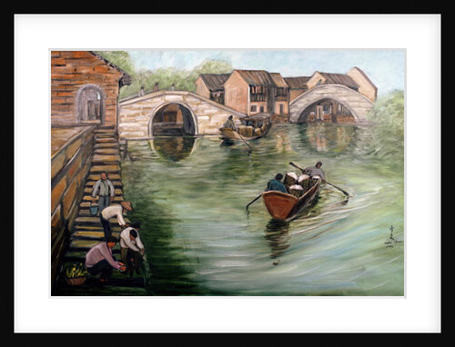 Washing Clothes by the Stream, 1995 by Komi Chen