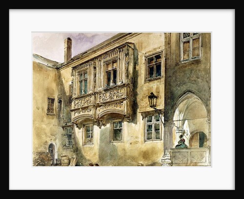 Gothic balcony in the courtyard of Klosterneuburg Abbey, c.1840 by Rudolph von Alt