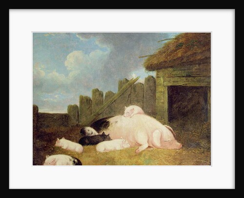 Sow with Piglets in the Sty by John Frederick Herring Jnr