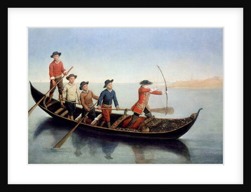 Hunting wild duck with bows and arrows by Pietro Longhi