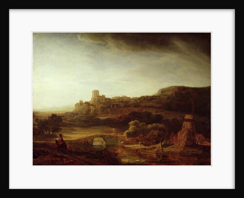 Landscape with River and Windmill by Rembrandt Harmensz. van Rijn