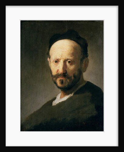 Head of a Man wearing a Cap by Rembrandt Harmensz. van Rijn