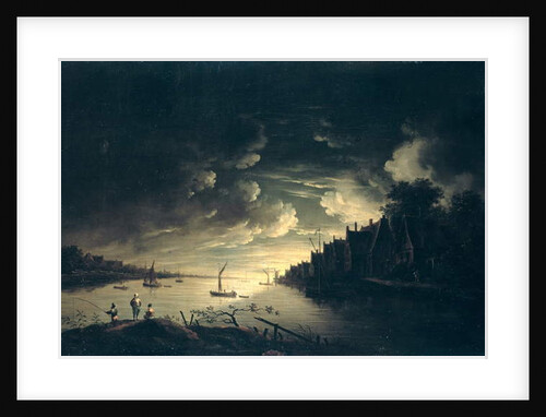 River Landscape by Moonlight by Jan Ludewick de Wouters