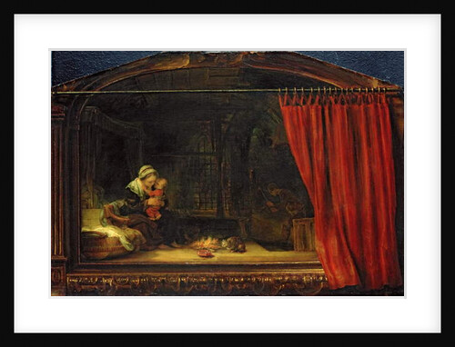 Holy Family with a Curtain, 1646 by Rembrandt Harmensz. van Rijn