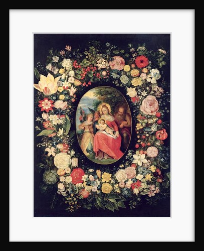 The Holy Family Framed by a Garland of Flowers by Andries Daniels or Danielsz