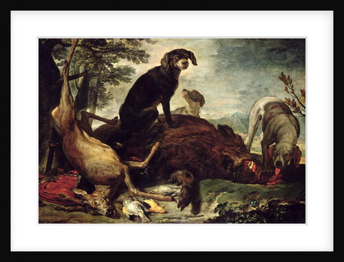Dogs with Slain Wild Boar and Deer by David de Coninck