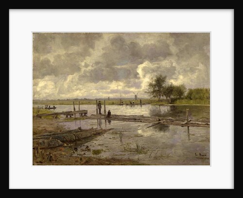 Landscape with the Ilm near Weimar, with a Fisherman, 1886 by Paul Baum