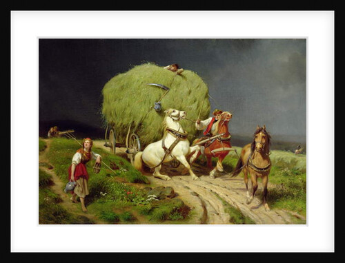 The Hay Wagon, 1874 by Johann Jakob Eduard Handwerk